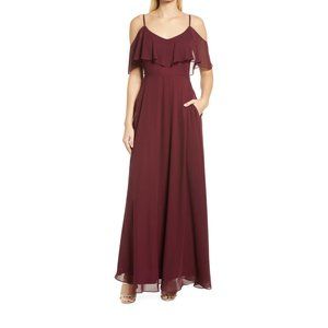Nordstrom Burgundy/ Wine colored Chiffon Dress (Medium / Large)